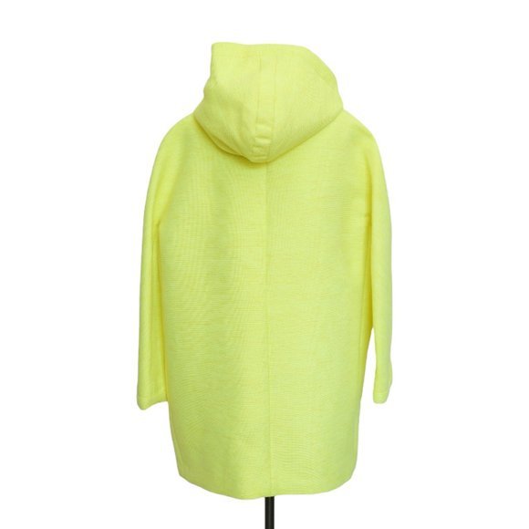 J. CREW COLLECTION Neon Yellow Textured Basket-Weave NWOT Toggle Coat Size 12 - Picture 14 of 16